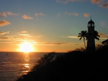 Diamond Head Lighthouse Sunset #2349