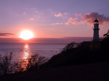 Diamond Head Lighthouse Red Sunset #6704